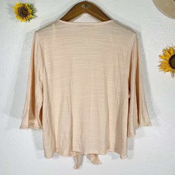 Belldini Peachy Ruched Dolman Sleeved Blouse Size Large Women’s - Picture 5 of 11